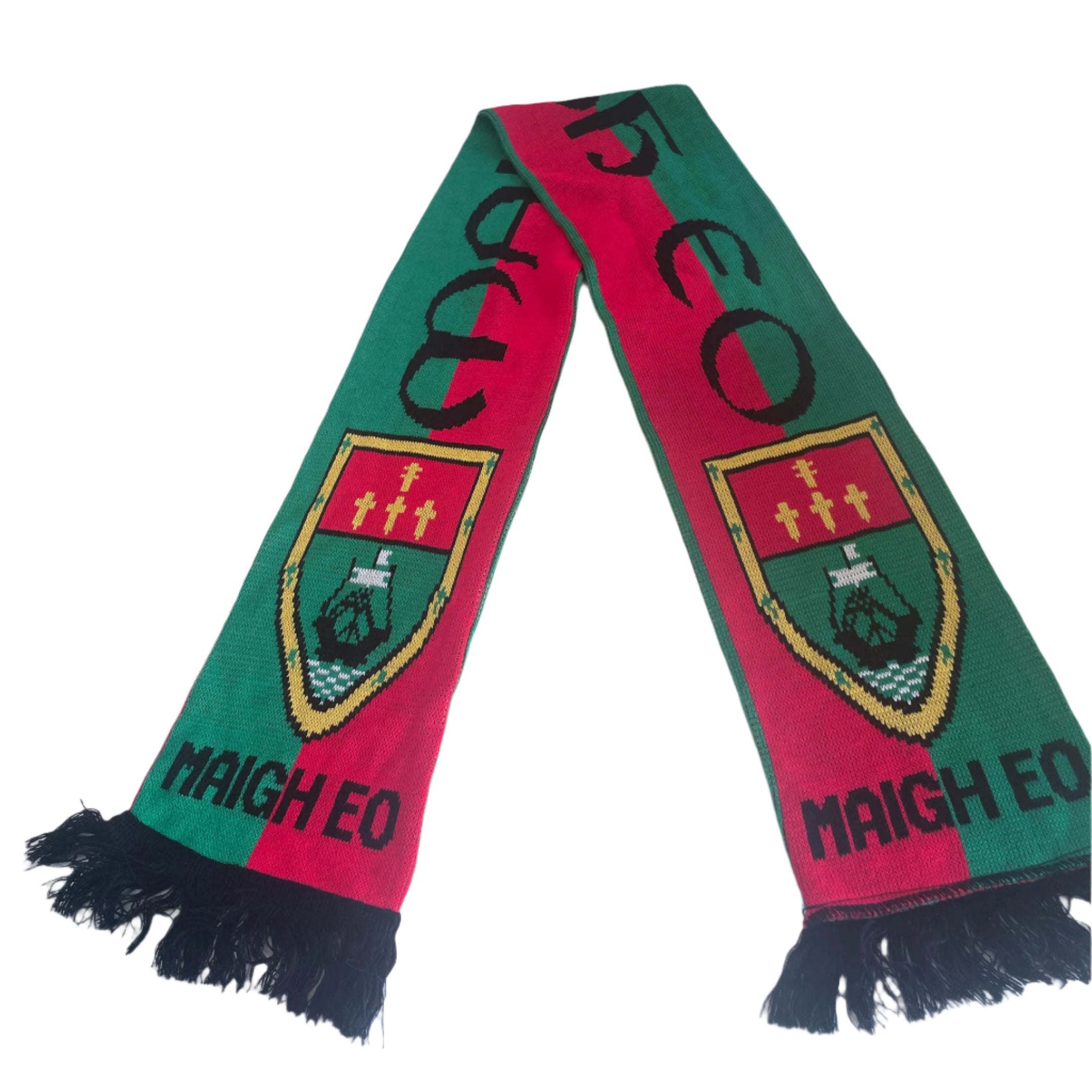 Vintage Maigh EO green and red fans scarf|L52 W7|SKU 6403