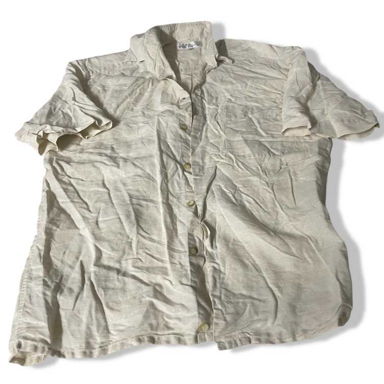 Vintage Mark & Spencer Linen cream button down shirt in M|L21W22|SKU 5475