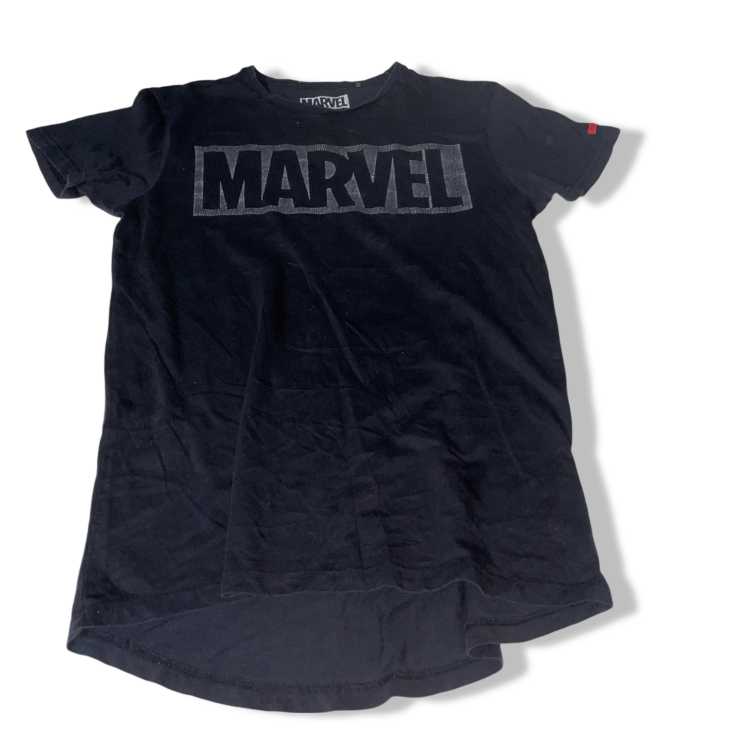 Vintage Marvel Graphics Mens Outline Logo T-shirt Black in M| L31 W18| SKU 5497