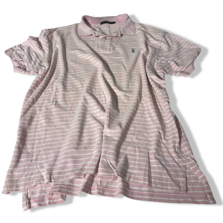 Vintage Polo Ralph Lauren Men’s Polo Pink & White Stripes Size XL|L33W22|SKU 5446