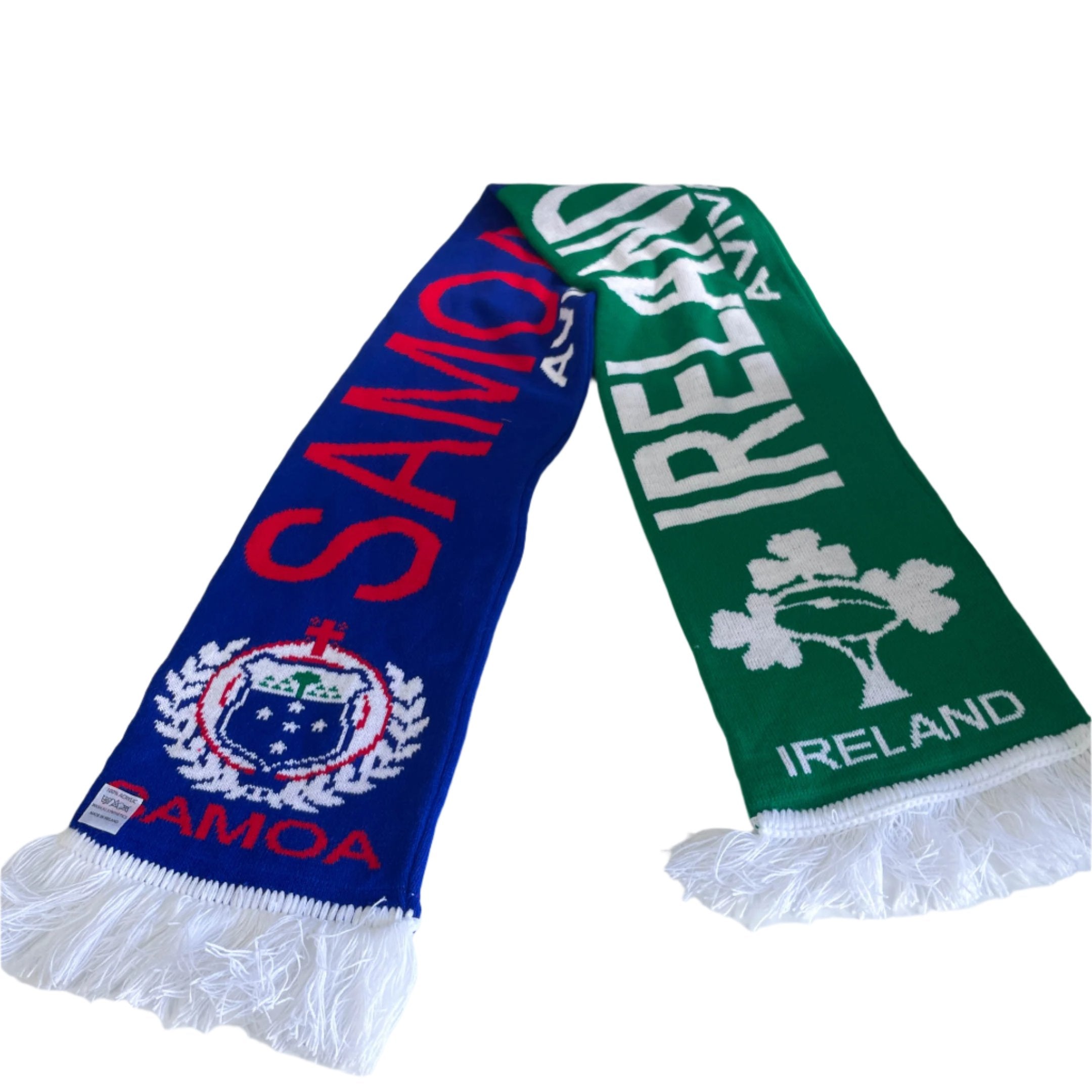 Vintage Samoa Ireland Aviva Stadium fans green blue scarf|L52 W7|SKU 6417