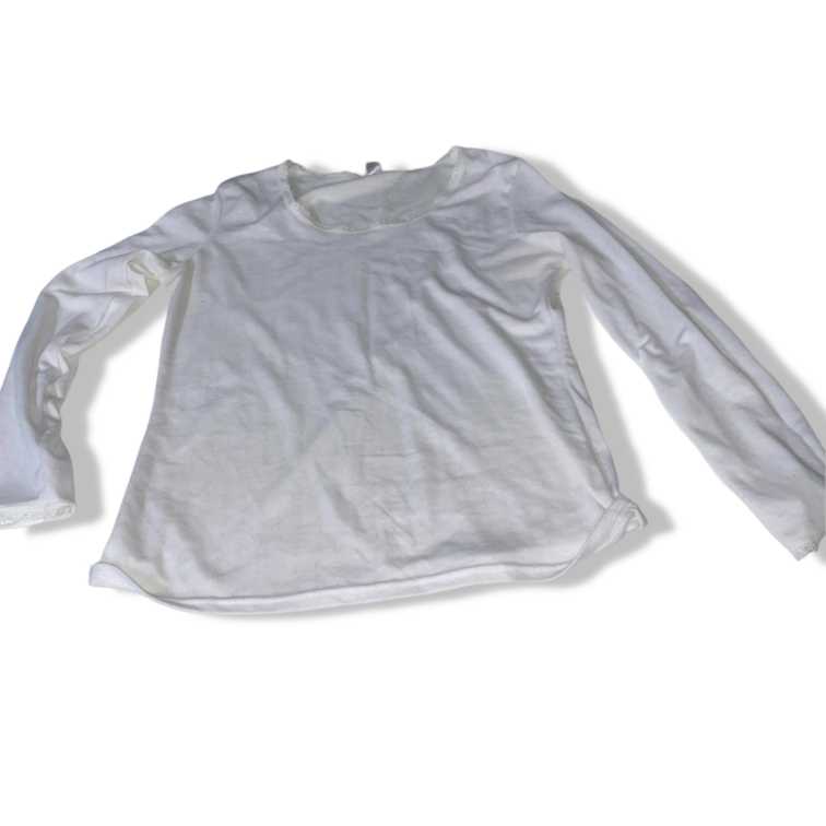 Vintage Tall White Long Sleeve T-Shirt cami women's top in M|L24W17|SKU 5481