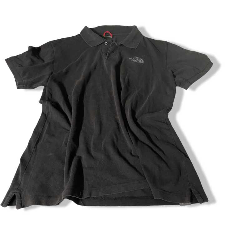 Vintage The North Face Men Grey Button Up  Short Sleeve Polo Shirt in M|L29W19|SKU 5462