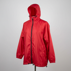 Vintage  Unisex Waterproof Red Packable hooded Jacket in L|L30W26|SKU 6143