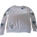 Vintage Women Next Cotton floral knitted cream jumper UK 8|SKU 6444