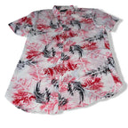 Vintage Zara Man Hawaiian floral print red tropical short sleeve Shirt in XL|L33W21|SKU 5482
