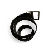 Vintage black Retro Circle Studded Leather  buckle women’s belt size 2 SKU 6762