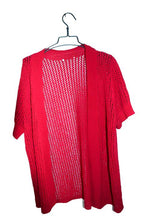 Vintage crochet women open front red cardigan in L/XL|L31W22|SKU 6649