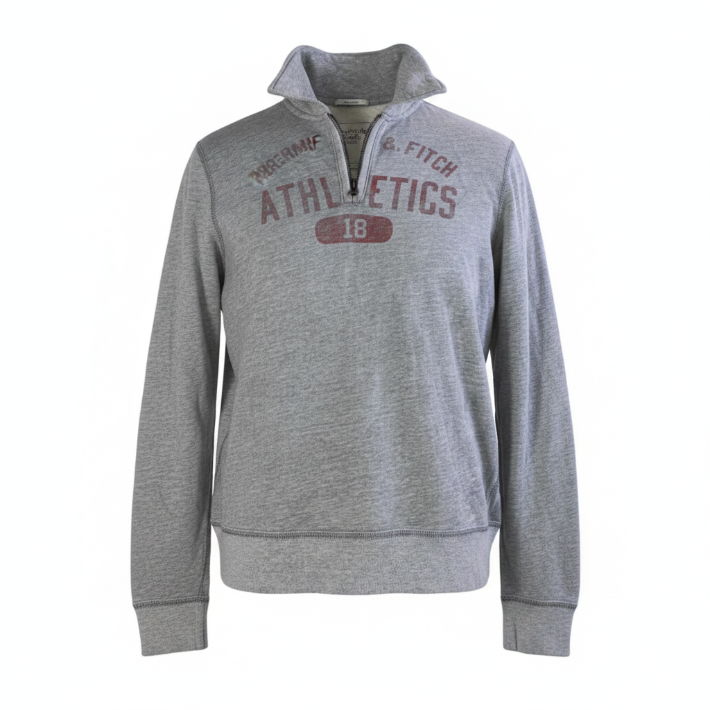 Vintage men Abercrombie & Fitch Muscle New York 1/4 zip high neck sweatshirt in L|L30 W22|SKU 5553