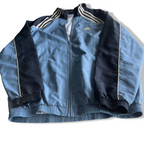 Vintage men Adidas blue colour block full zip wind breaker track jacket in XXL|L34 W24| SKU 5665