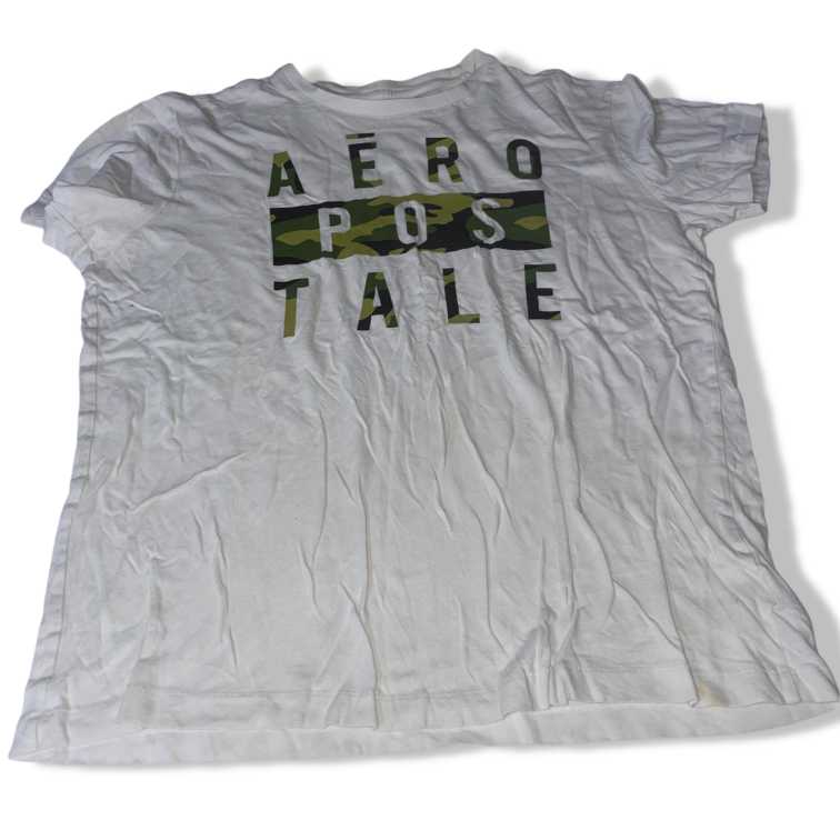 Vintage men Aeropostale Camouflage Box Graphic  cream short sleeveTee in L| L28 W21|SKU 5519