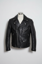 Vintage men Akaso Guiness genuine leather black leather biker zipper jacket M|L29W21|SKU 6711