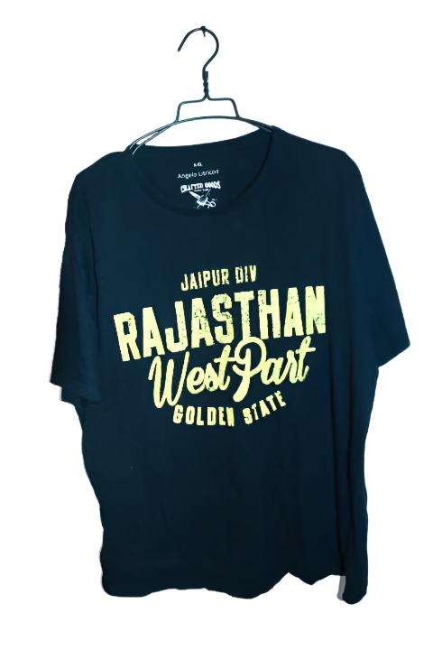 Vintage men Angelo Litrico Jaipur Div graphics black oversize tees in 2XL|L29 W24|SKU 6599