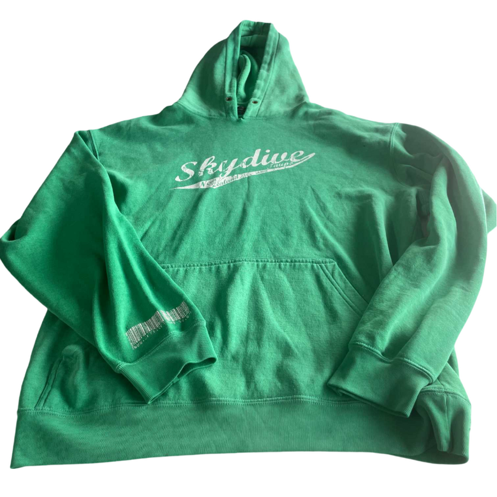 Vintage men Aurora green Skydivers graphics hoodie in L| L27 W20|SKU 5561
