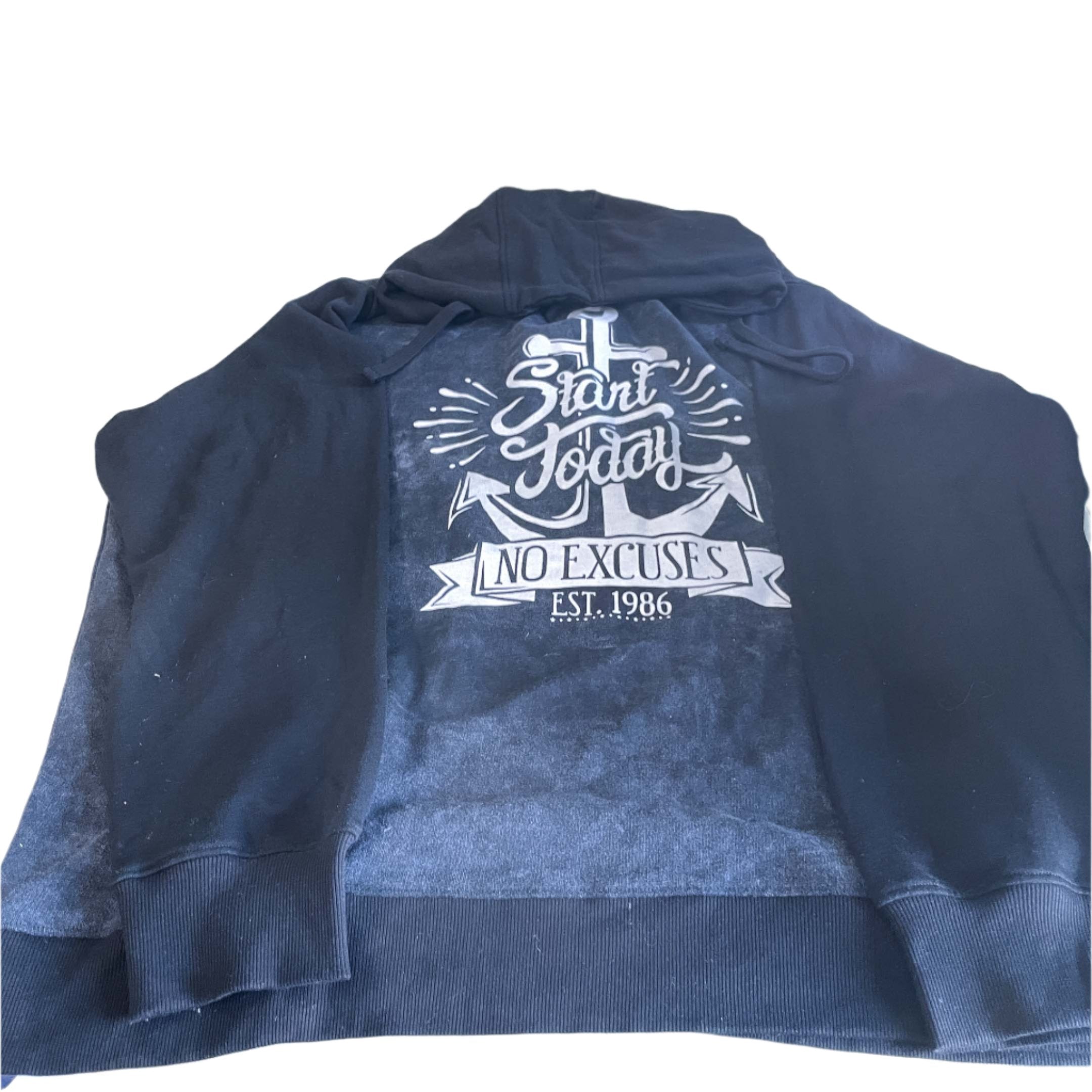 Vintage men Byemp black 90's graphics print oversize hoodie 3XL|L31 W29|SKU 6427