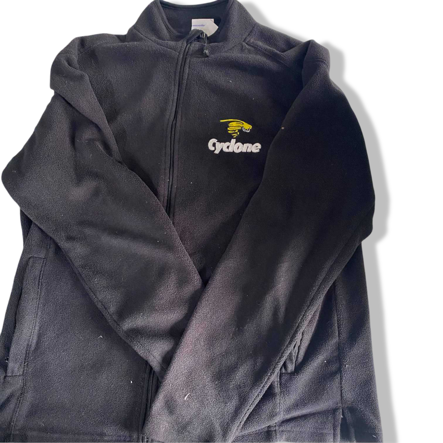 Vintage men Cyclone black fleece full zip jacket in L|SKU 6315