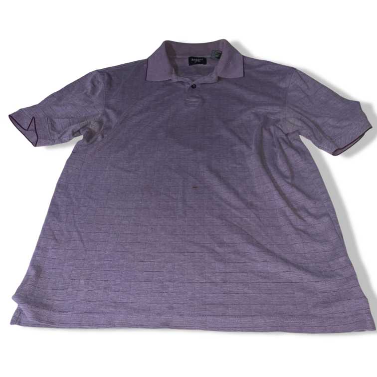 Vintage men Haggar purple Textured Grindle short sleeve Polo in S|L28W19|SKU 5472