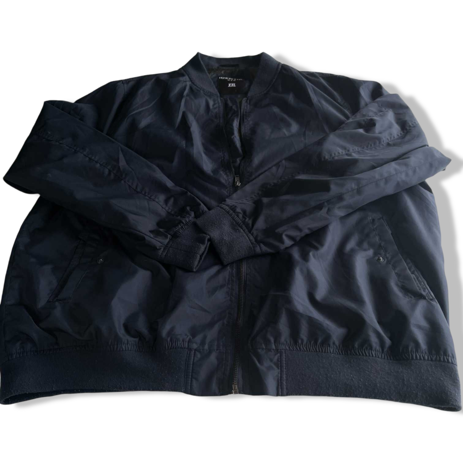 Vintage men Identic navy blue full zip bomber jacket in XXL| SKU 5719