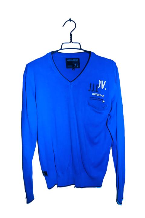 Vintage men Jack & jones Division blue V-neck sweatshirt in M|L26 W20|SKU 6669