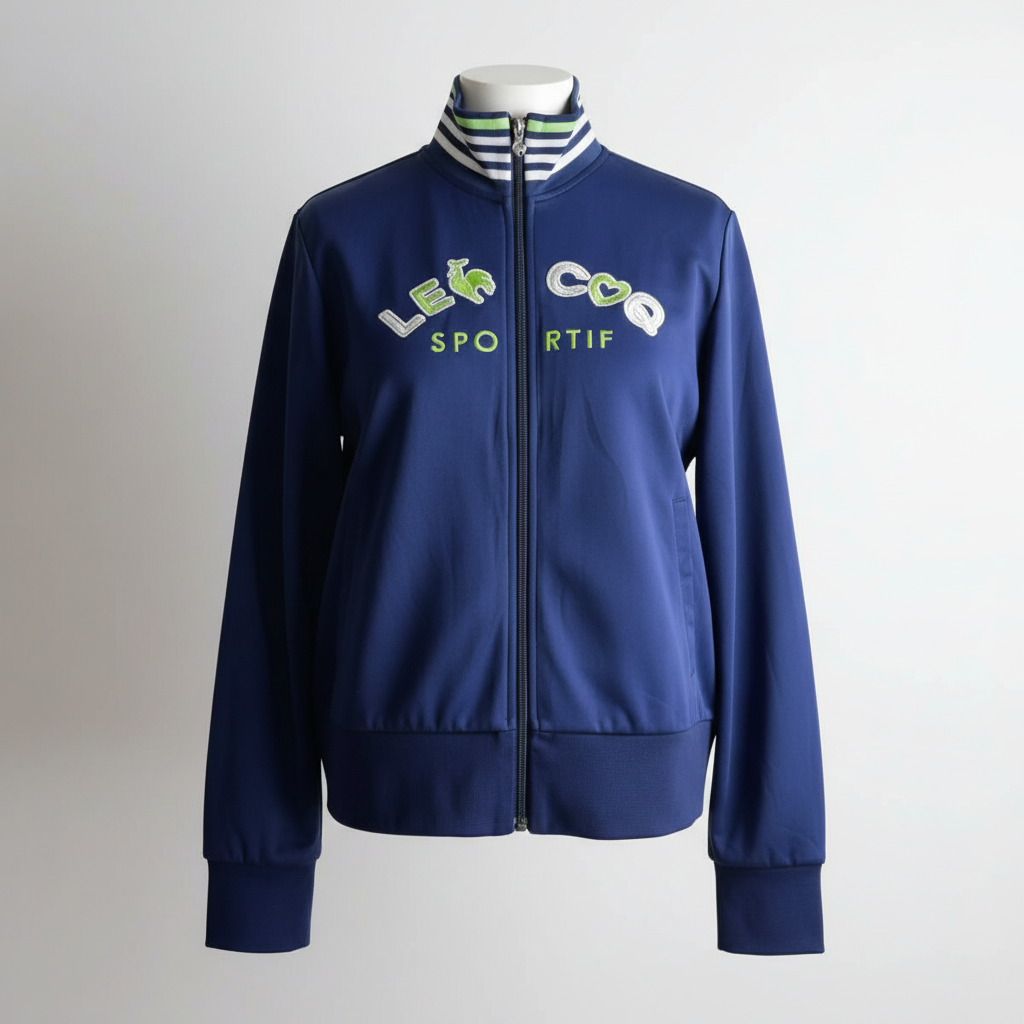Vintage men Lecoq Sportif blue full zip bomber jacket in M|L24 W18|SKU 5679