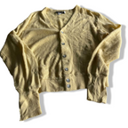 Vintage men Linksport yellow V-neck button down cardigan in L|L24 W21|SKU 5468