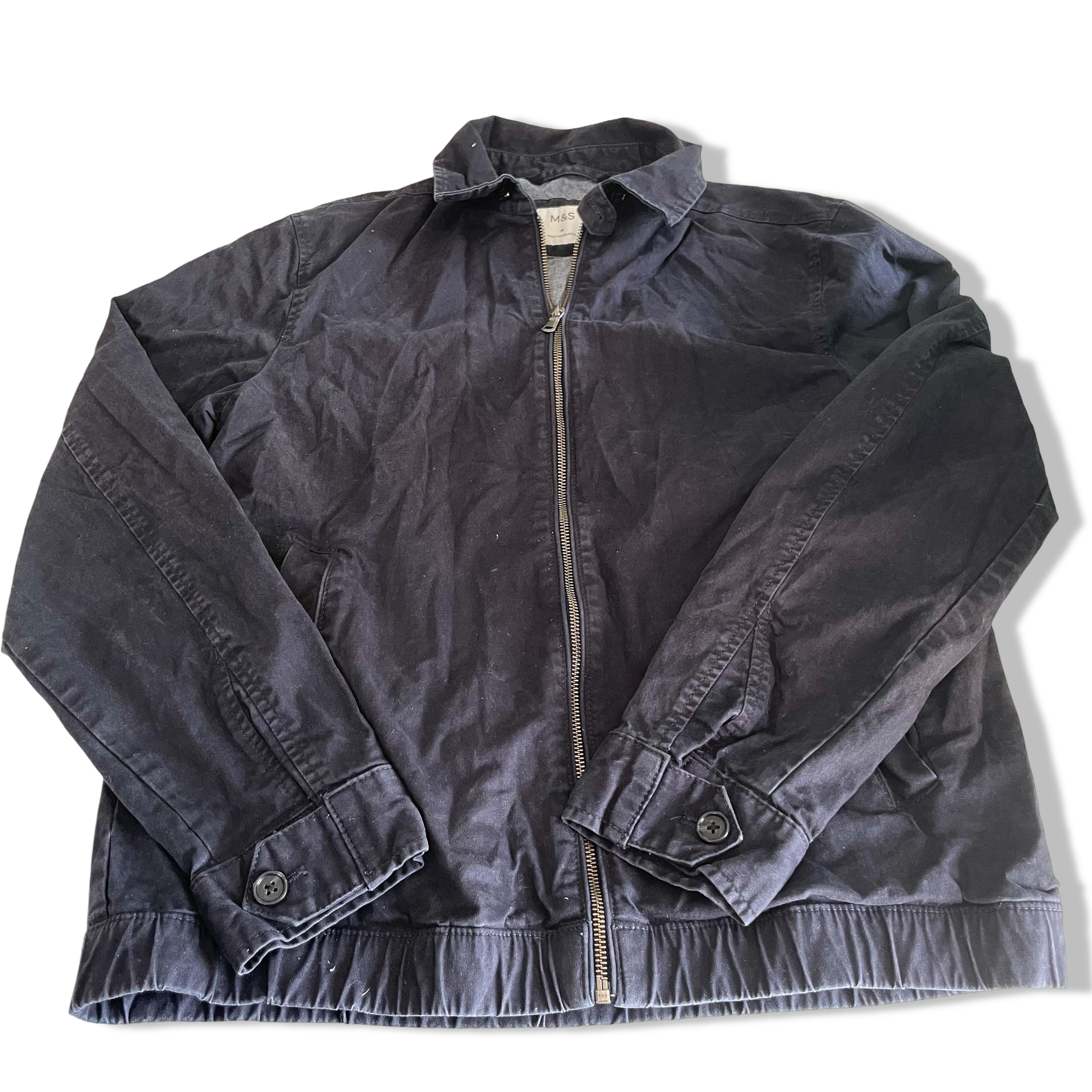 Vintage men Mark & Spencers brown herrington bomber full zip jacket in M|L29 W21|SKU 6376