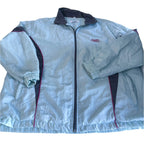 Vintage men Mars grey full zip polyester windbreaker jacket in L|L29 W25|SKU 6440