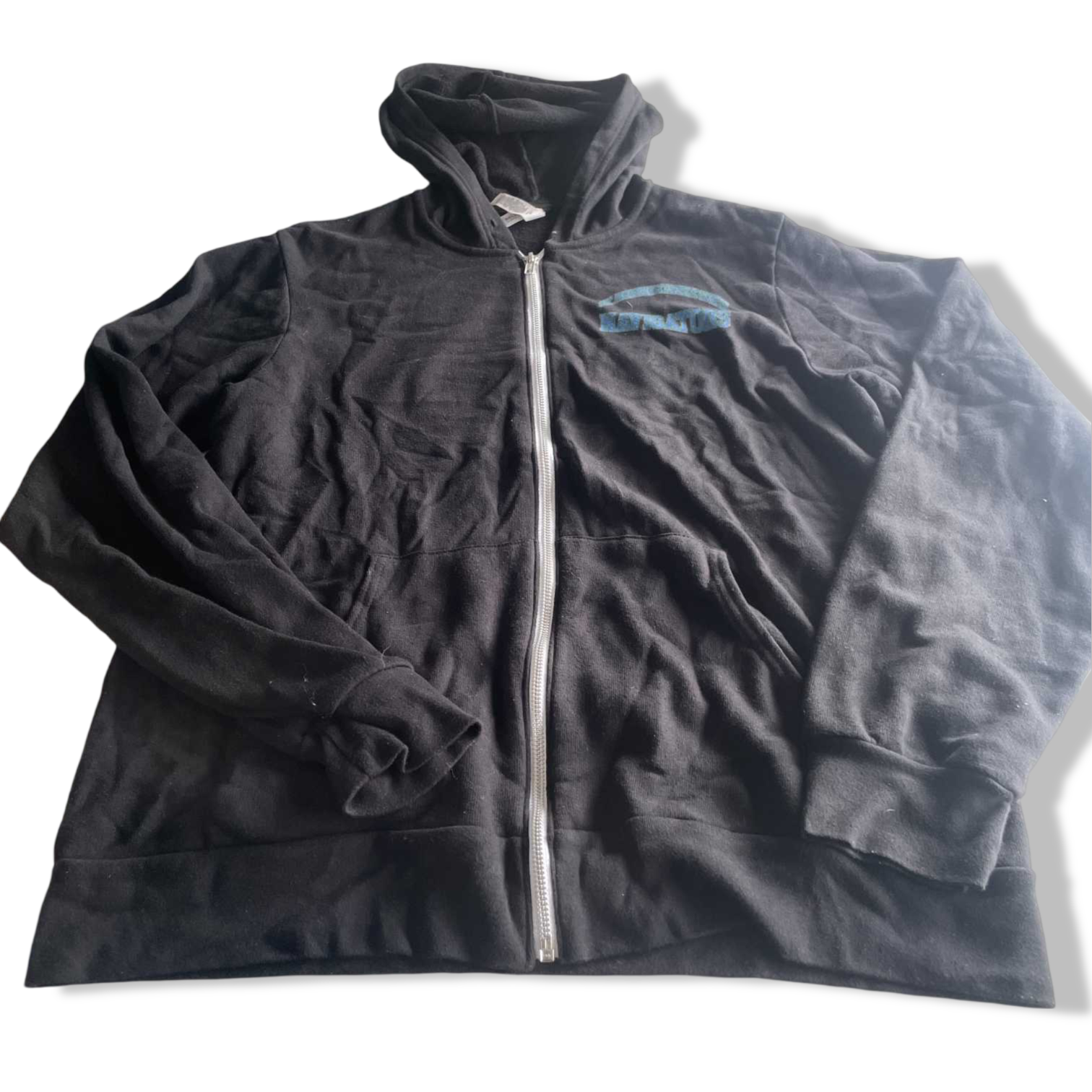Vintage men Navigator full zip regular fit black hoodie in L| L28 W19 |SKU 5578