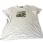 Vintage men PiazzaItalaia graphics white tees in L| L28 W21|SKU 6498