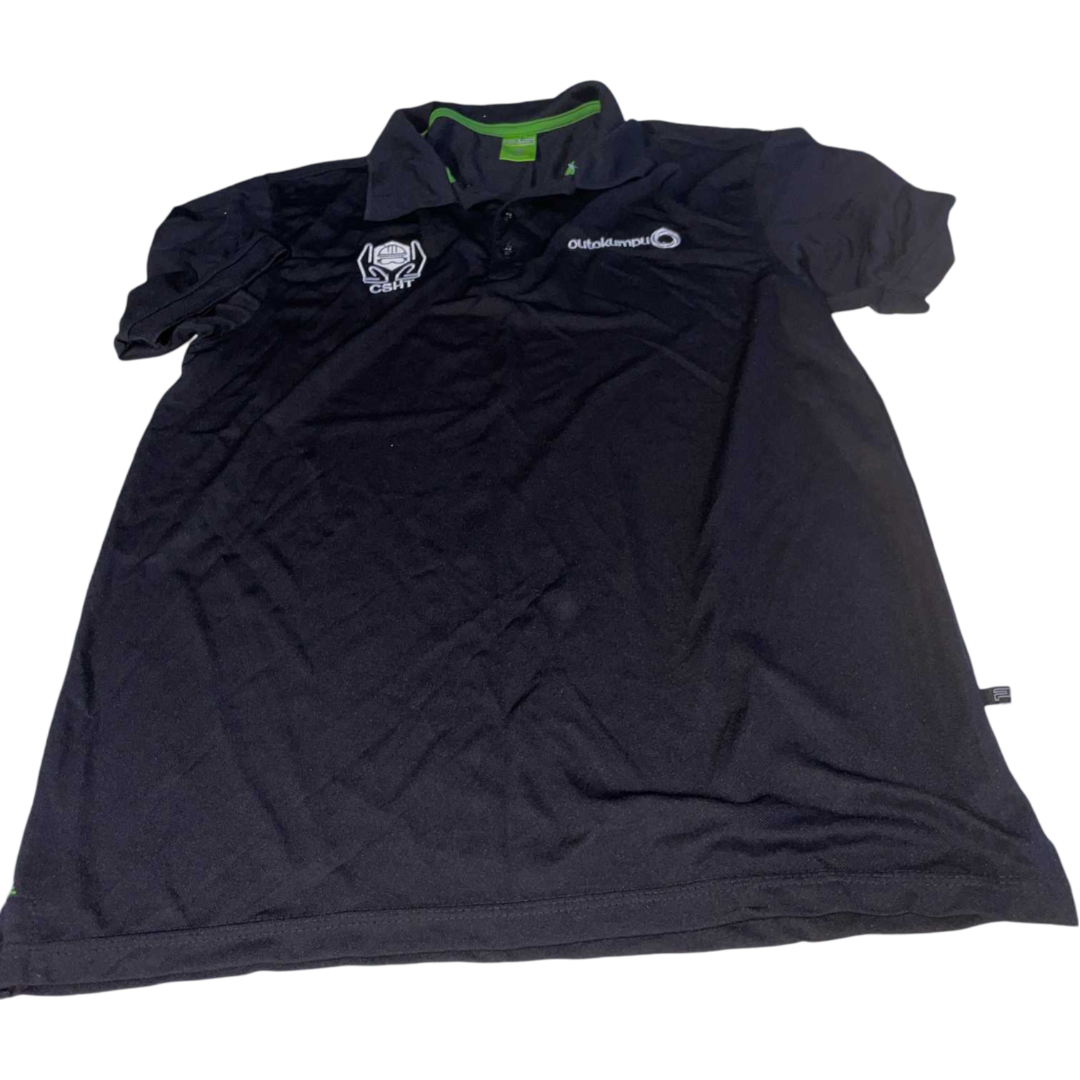 Vintage men Playerytees Sport black polo tees in L|L31 W20|SKU 5541