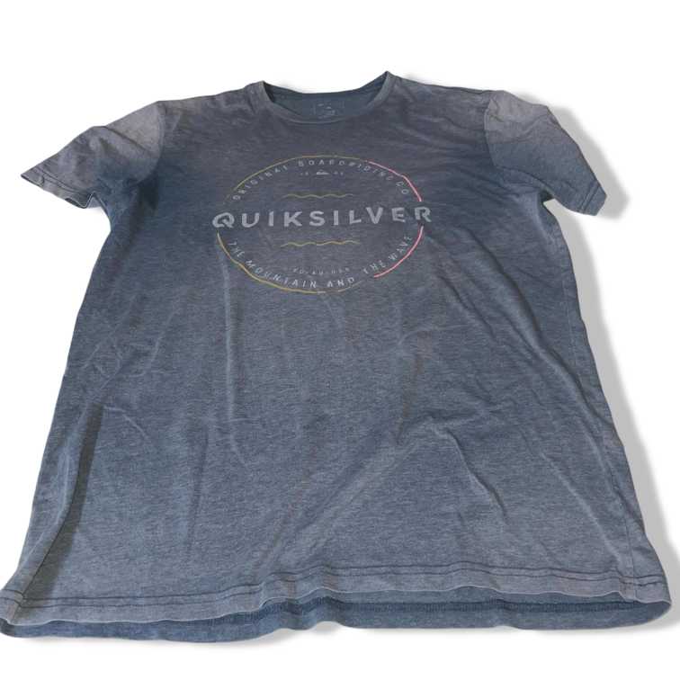 Vintage men Quiksilver Surfing graphics  Blue short sleeve tees in L|L30 W22|SKU 5510