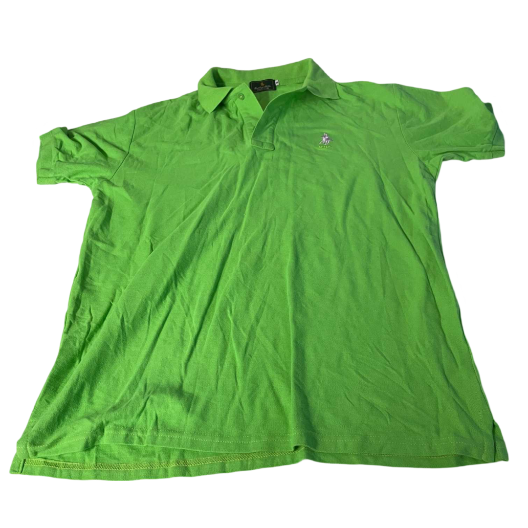 Vintage men RCBC Polo club green short sleeve polo shirt in L|L30 W21|SKU 5537