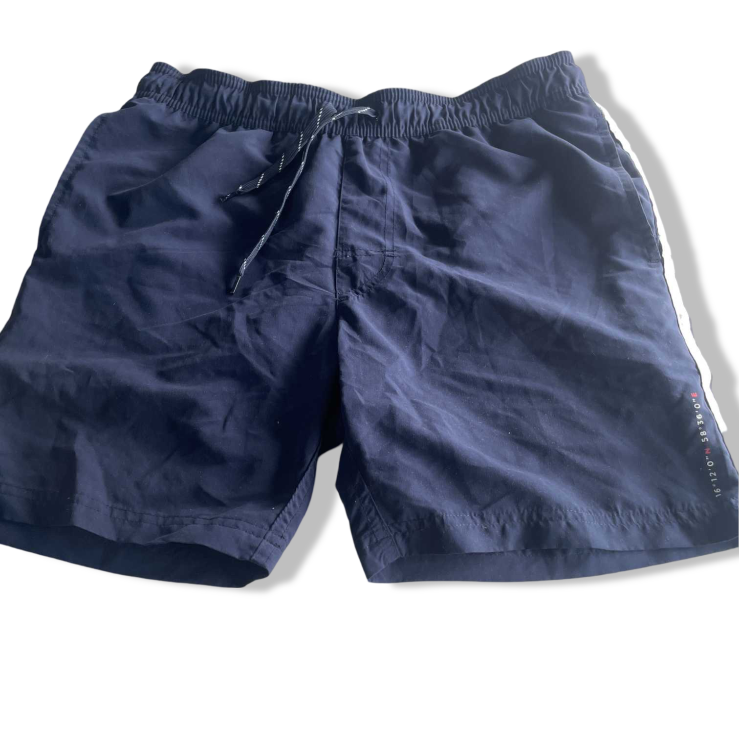 Vintage men Race marine navy blue bermuda short in M|L6 W30|SKU 5575