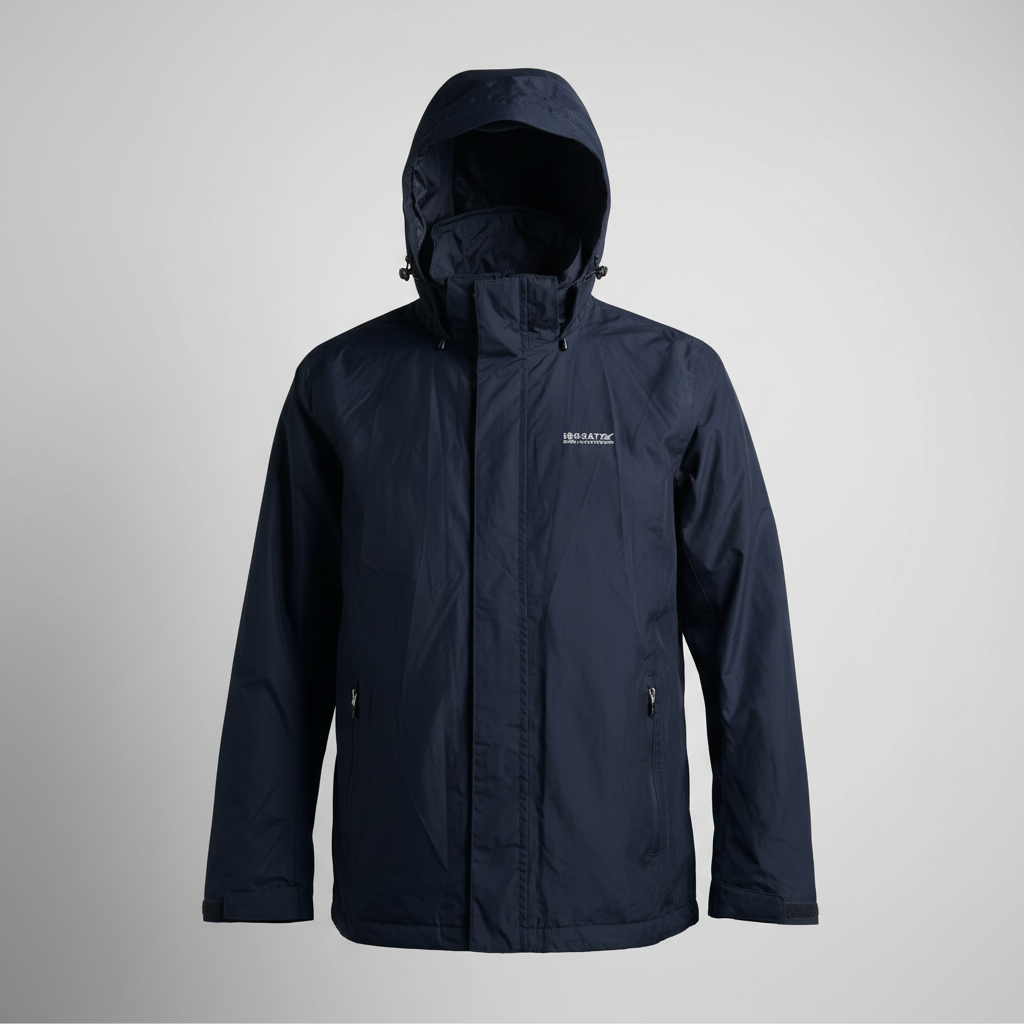 Vintage men Regatta Hydrafort navy full zip hooded rain coat in L|L30 W23|SKU 5710