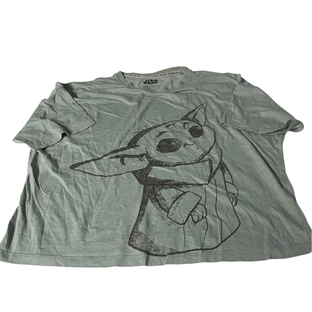 Vintage men Star wars baby yoda grogu graphics green short sleeve tees in M|L23 W23|SKU 5534