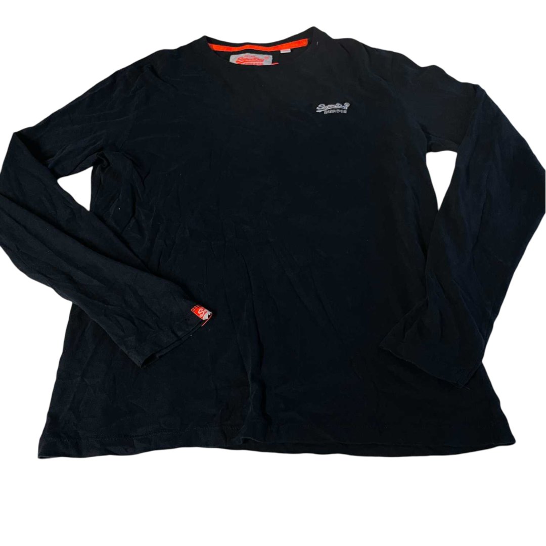 Vintage men Superdry black long sleeve tees in L|L27 W20|SKU 5542