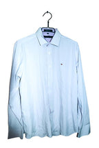 Vintage men Tommy Hilfiger purple vertical stripe long sleeve shirt in L|L32 W22|SKU 6579