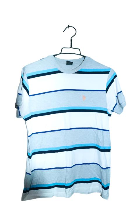 Vintage men U.S. Polo ASSN multi Stripe T-shirt in S|L26 W16|SKU 6574