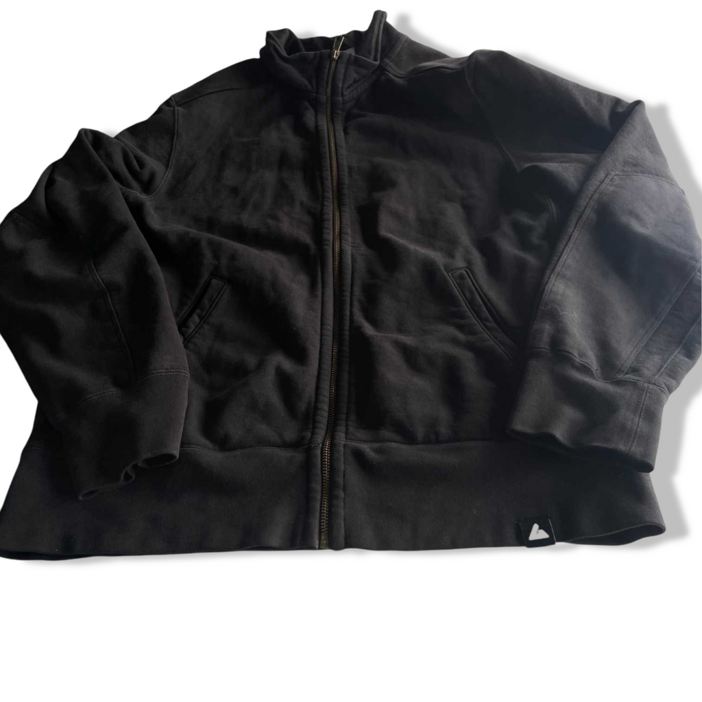 Vintage men black American Giant full zip high neck wind breaker jacket in L|SKU 5700