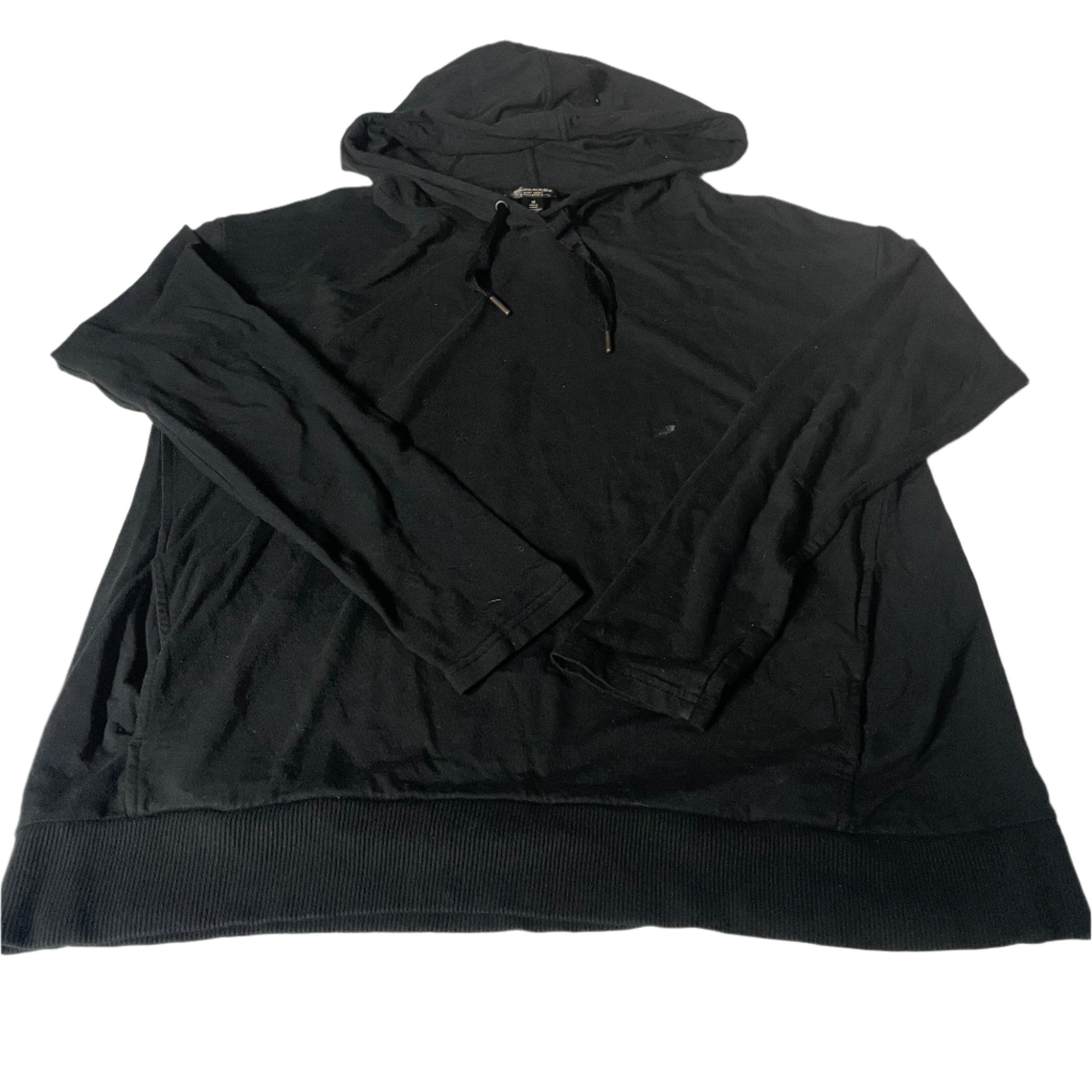 Vintage men black Banana Republic drawstring rayon hoodie in M|L25 W20|SKU 6530