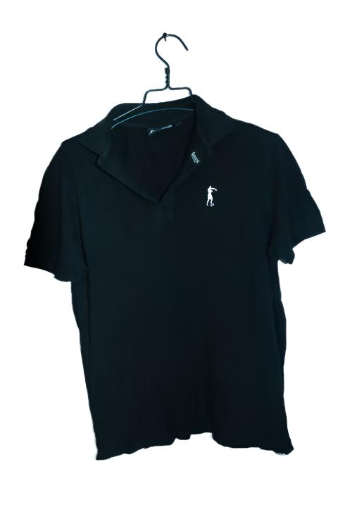 Vintage men black Boxeur Des Reus short sleeve polo shirt in S|L27 W21|SKU 6632