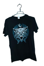 Vintage men black Gildan sofstyle Ring Spun Ragnarok Wolves graphics black tees in M|L27 W19|SKU 6566