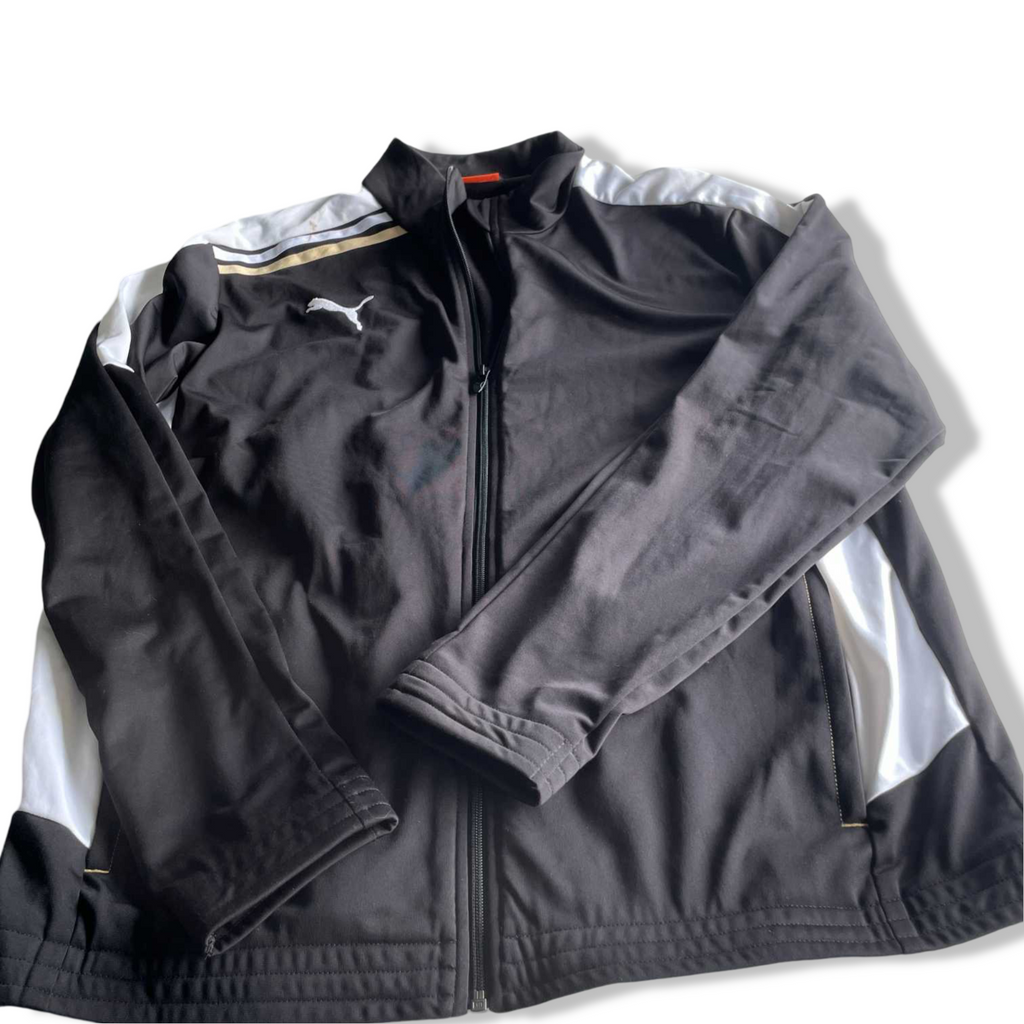 Vintage men black Puma full zip wind breaker track top in 2XL| L33 W24|SKU 5645