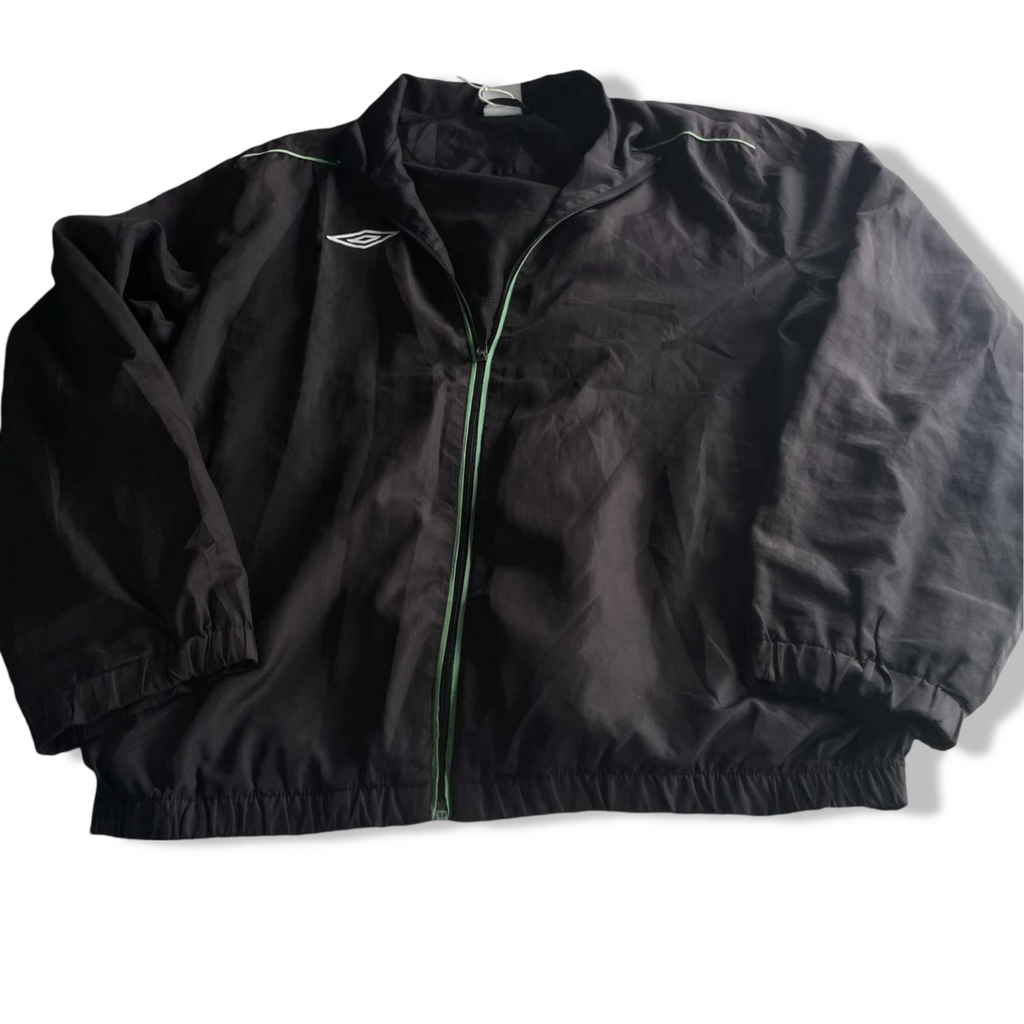 Vintage men black Umbro full zip high neck windbreaker jacket in L|L30 W22|SKU 5706