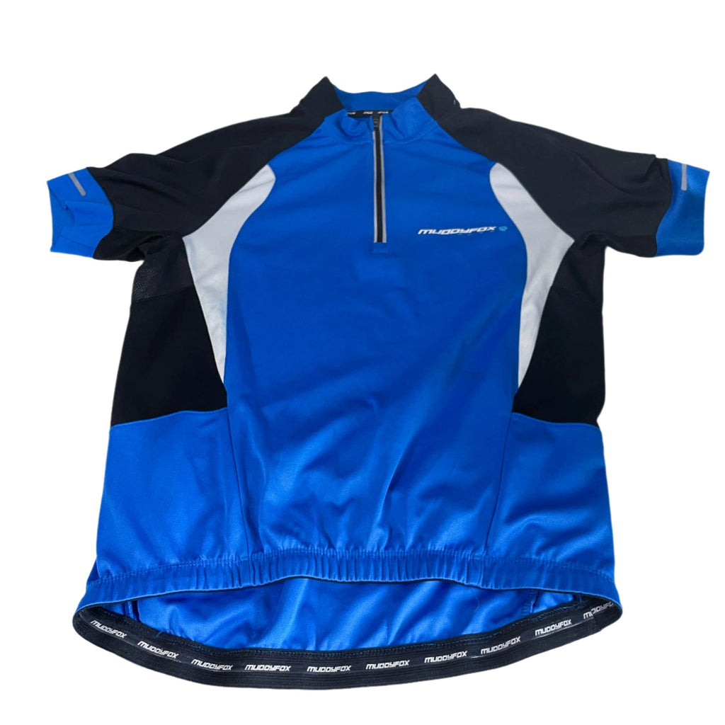 Vintage men blue Muooyfox 1/4 zip training jersey in S|L27 W19|SKU 6476