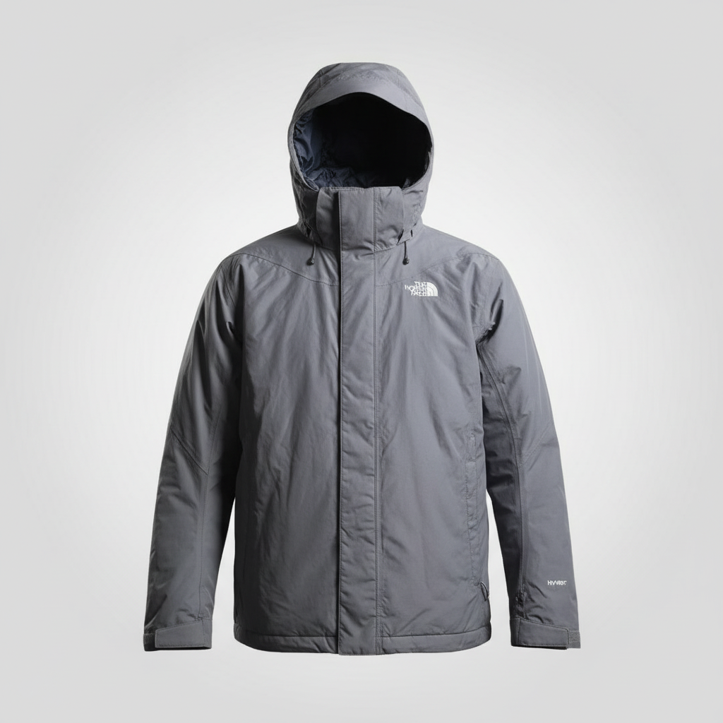Vintage men grey Hyvent The north face waterproof rain coat hoodie in M|SKU 5687
