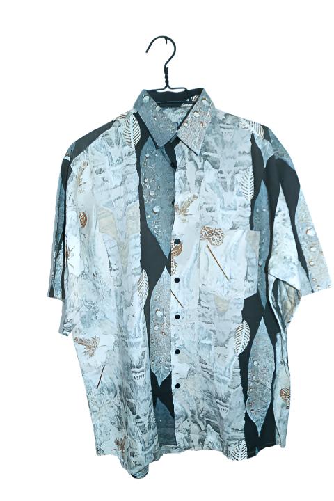 Vintage men multi hawaiin abstract 90's short sleeve shirt in L|L33 W24|SKU 6587