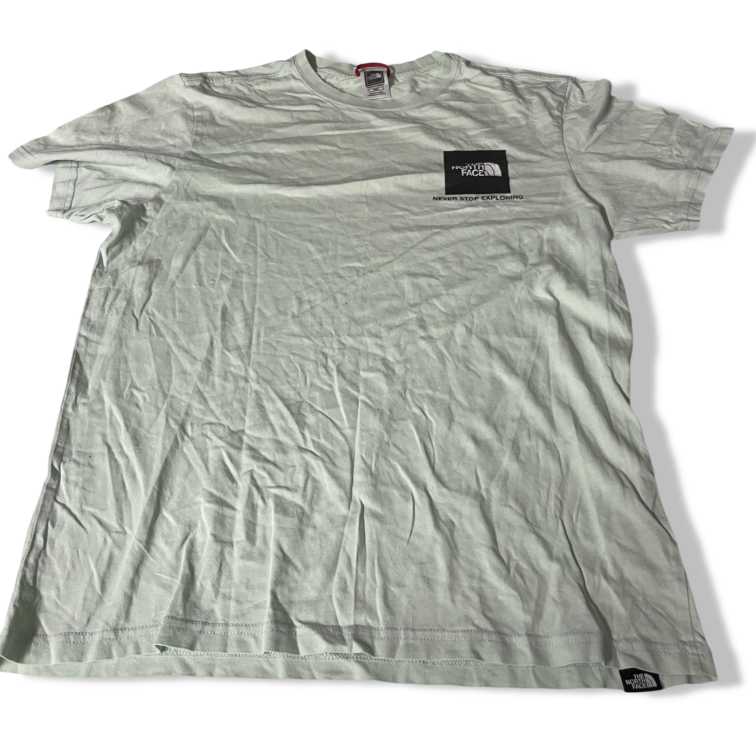 Vintage men's The North Face Fine Box Logo mint green short sleeve T-Shirt in M| L28 W 19|SKU 5443