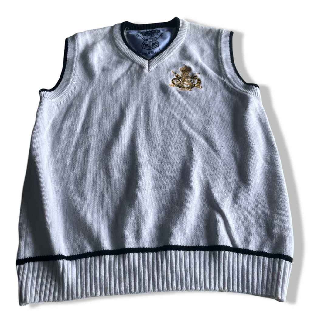 Vintage men white Polo ralph lauren sleeveless sweater in XL| L26 W19| SKU 5606