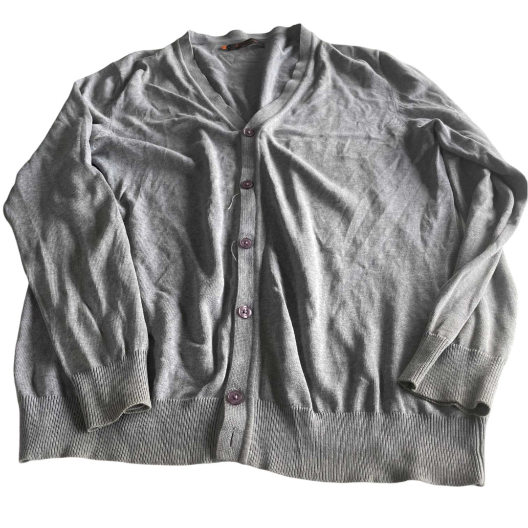 Vintage unisex Ben Sherman grey V-neck button down oversize sweatshirt in XL|L30 W20|SKU 5559